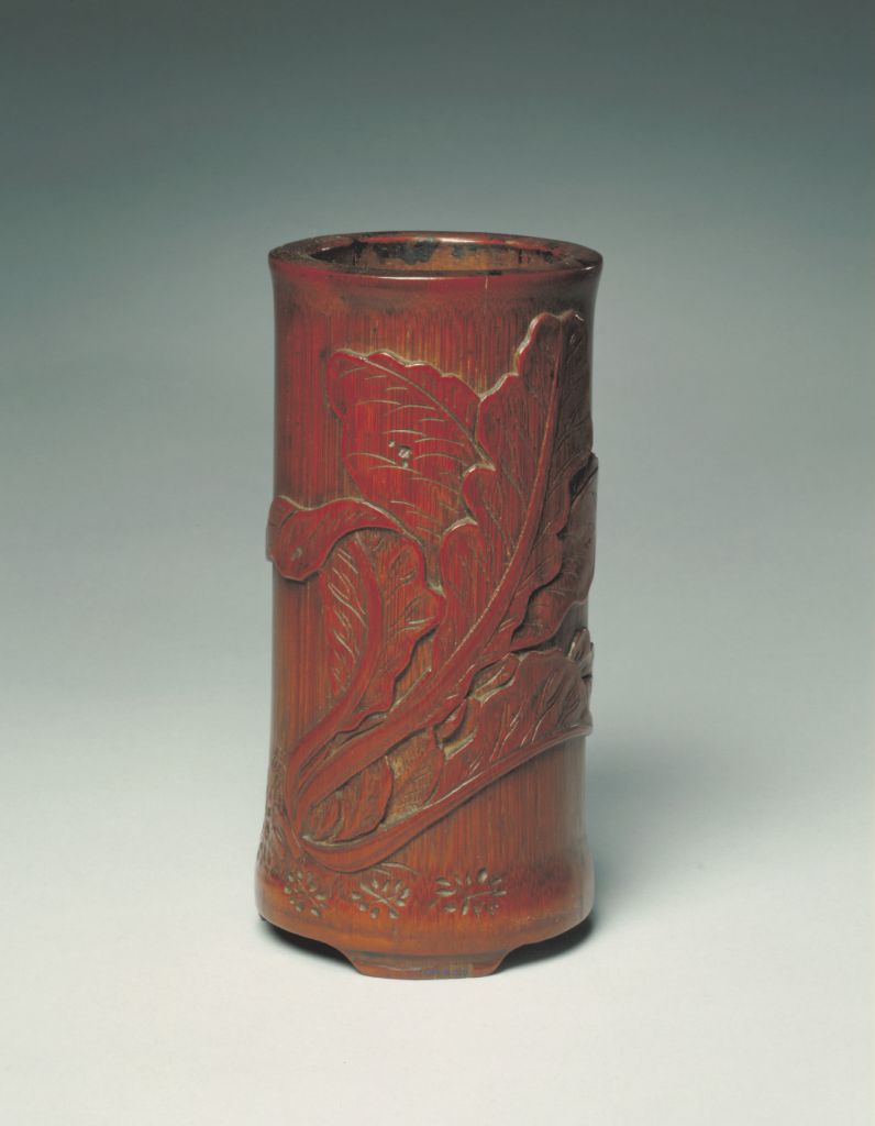 图片[1]-Bamboo carving Chinese cabbage pen holder-China Archive